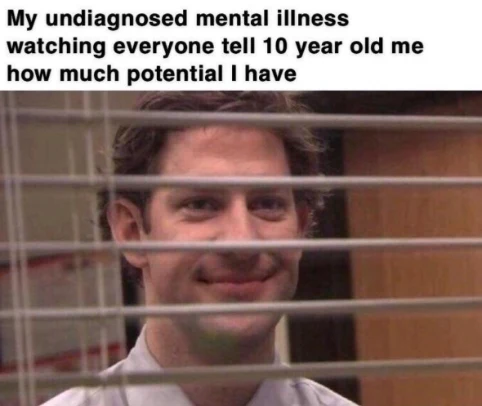 Jim through blinds meme watching potential praise smugly