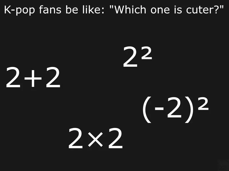K-pop fans meme choosing cuter math forms