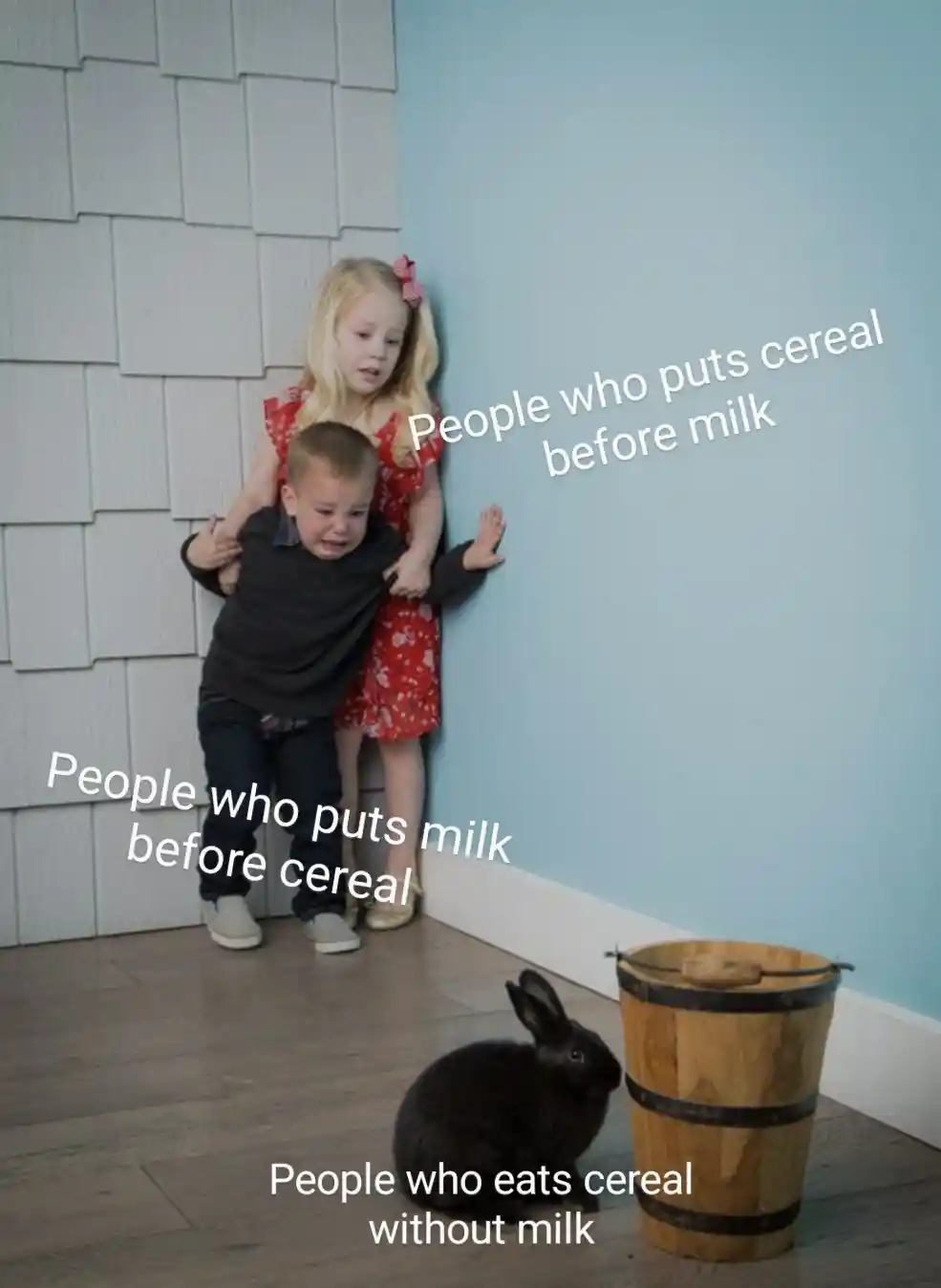 Kids afraid of rabbit meme fear dry cereal eaters