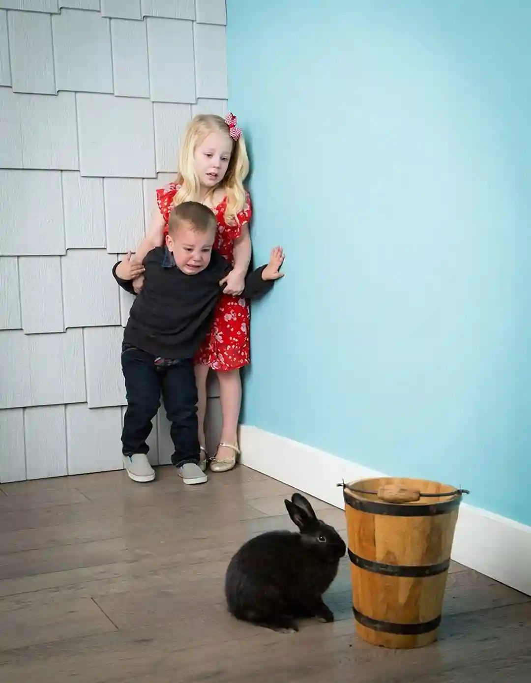 Kids Scared of rabbit meme template