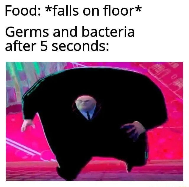 Running kingpin meme rushing to food after 5s