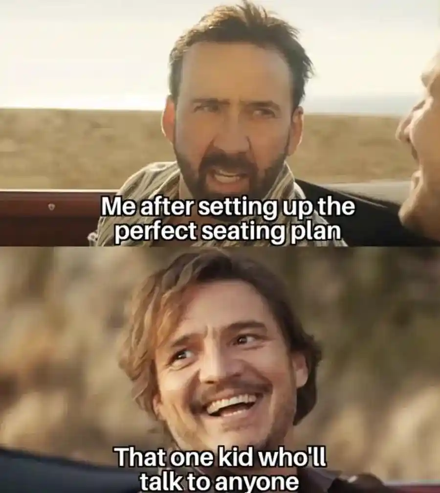 Seating plan meme ruined by chatty kid