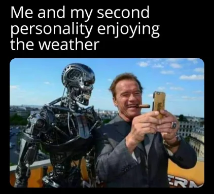 Second personality meme enjoying nice weather