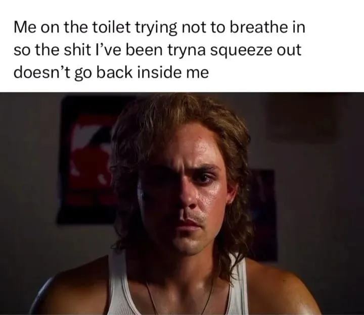 Toilet pooping struggle meme holding breath hard