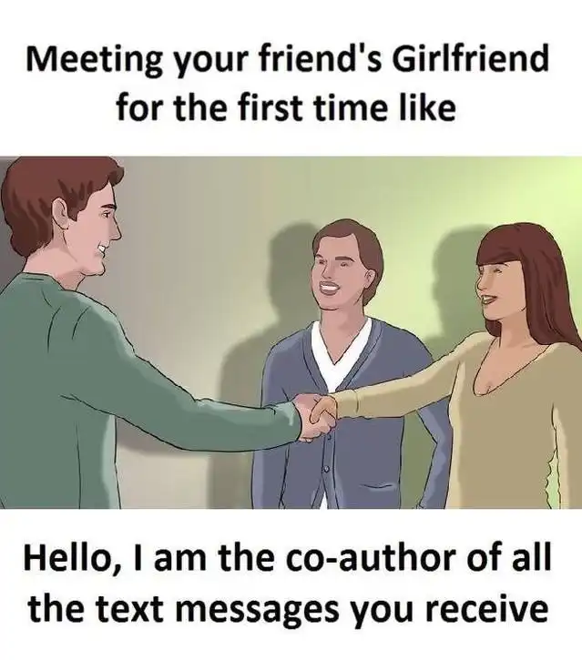 Meeting friend's girlfriend meme funny handshake joke