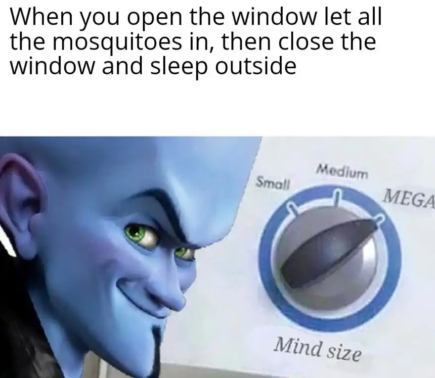 Megamind mind size meme outsmart mosquitoes