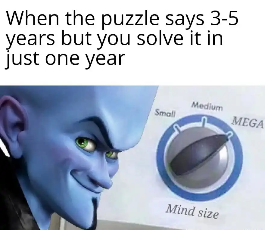 Megamind mind size meme beat puzzle fast