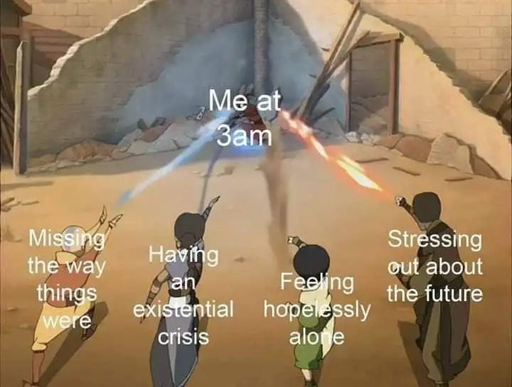 Negative thoughts meme attacking me at 3am