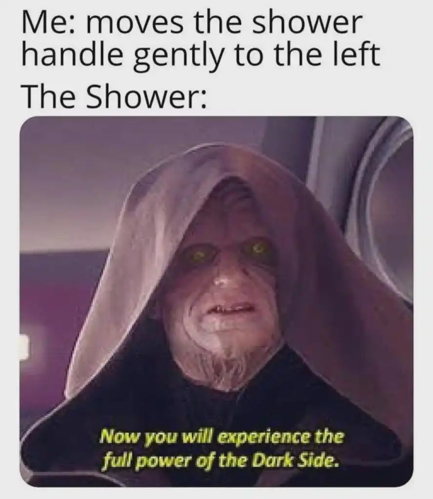 Shower handle meme overreacts to small tweak