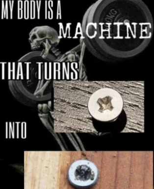 My body is machine meme strips screw heads
