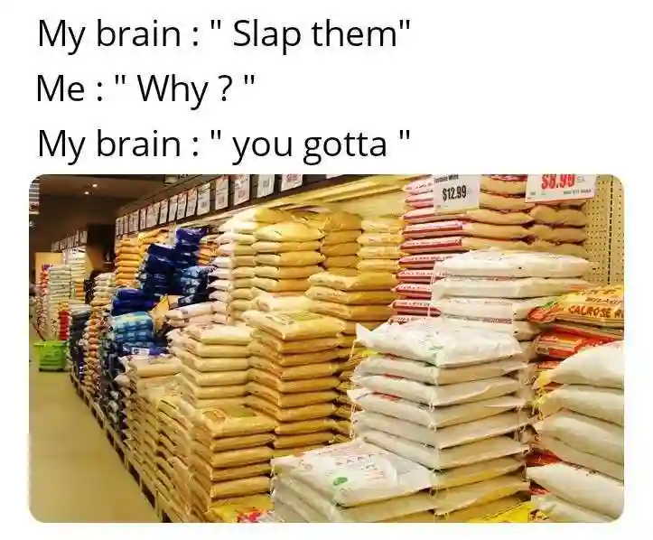 Rice bags meme you gotta slap them