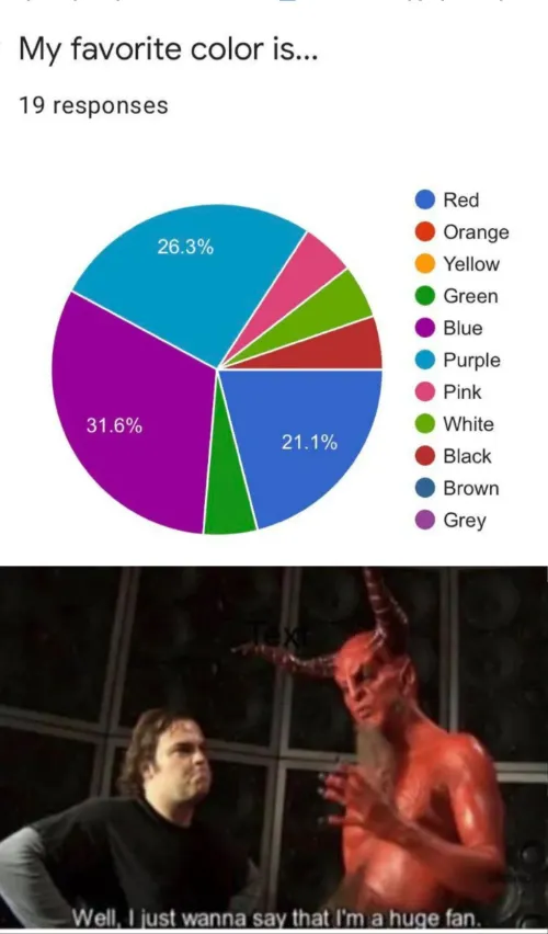 Favorite color meme man says he is a huge fan