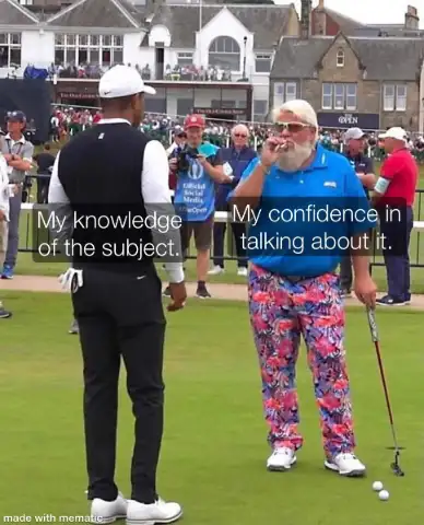 Knowledge vs confidence meme being cocky