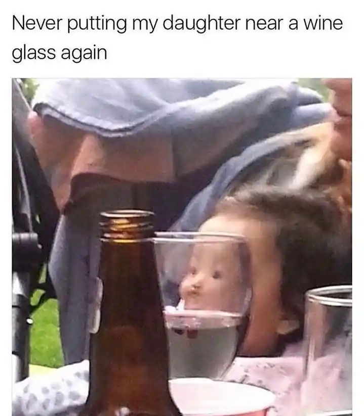 Daughter Wine Glass Illusion meme funny