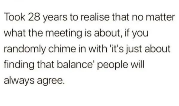 Meeting balance meme makes all agree