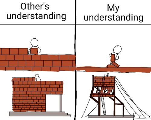 Others vs my understanding meme building absurd walls