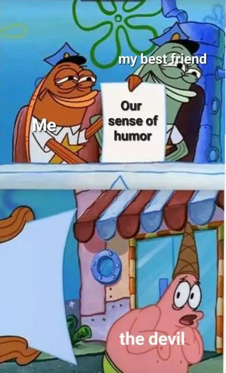 Scared patrick meme our humor scares devil