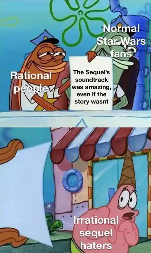 Scared patrick meme star wars sequel haters