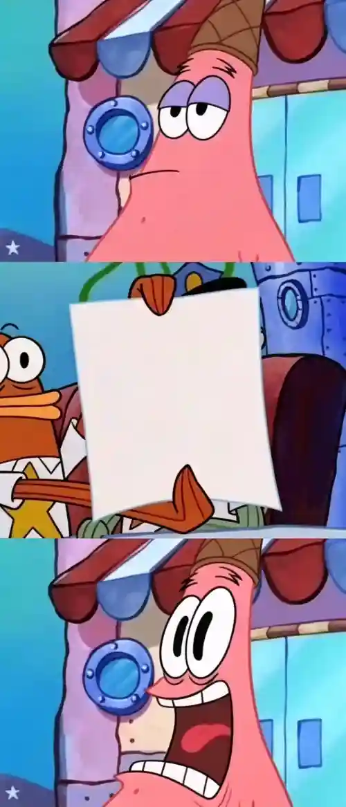 Patrick scared 3-panel template