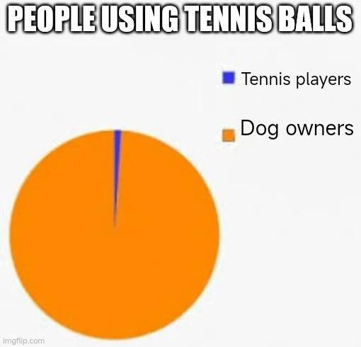 Tennis ball usage meme dog owners take most