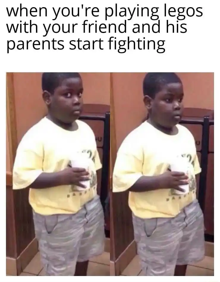 Popeyes kid meme shocked when friend's parents fight
