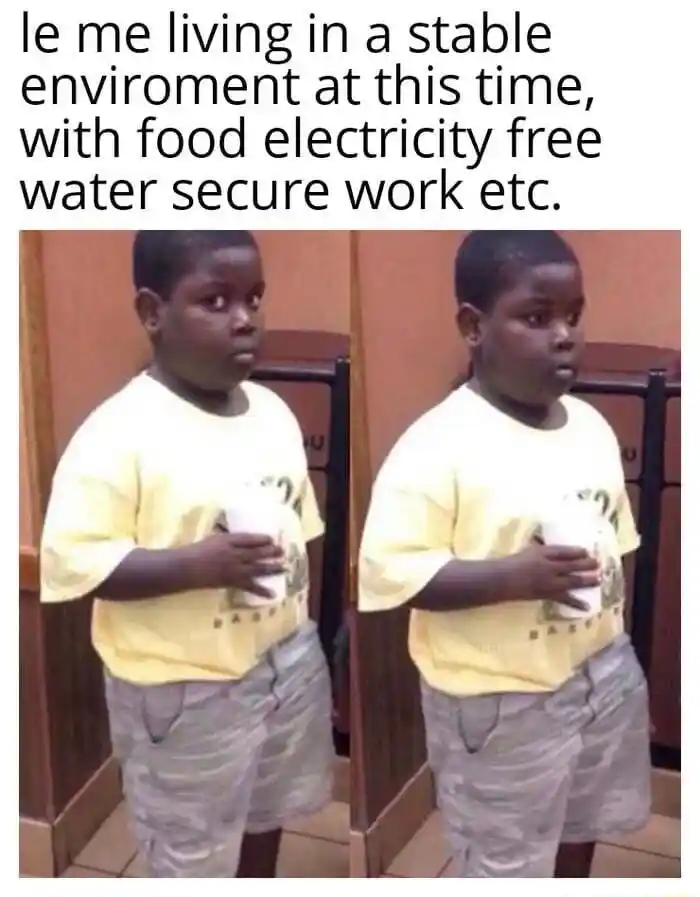 Popeyes kid meme glancing around uneasily