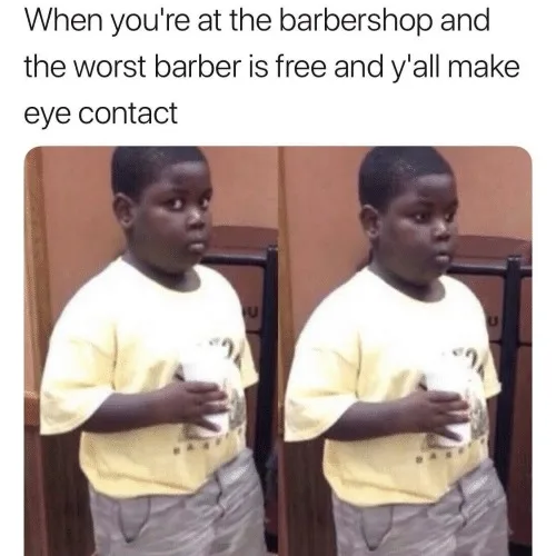 Popeyes kid meme dreading bad barber eye lock