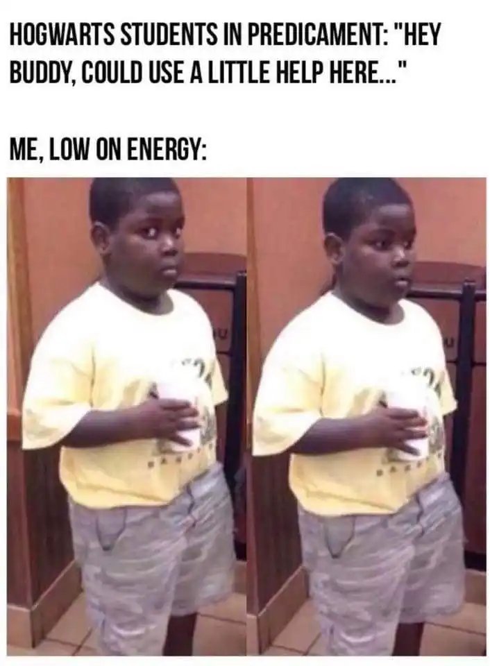 Popeyes kid meme refusing help when low on energy