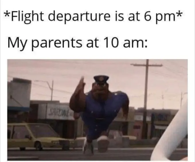 Running officer earl meme airport rush