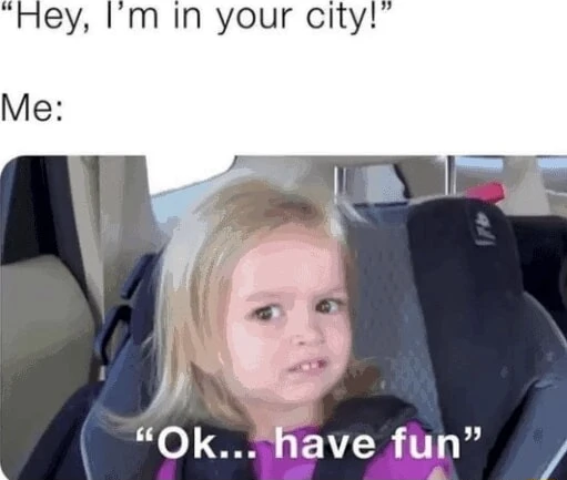 Side eyeing chloe meme reacts to surprise city visit