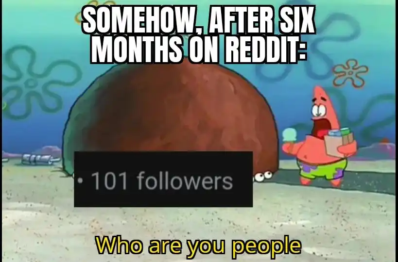 Reddit 101 followers meme Patrick who are you