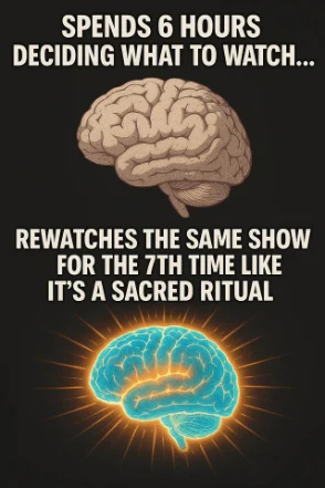 Brain meme spends hours picking then rewatches show