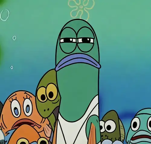 Spongebob squinting fish meme template
