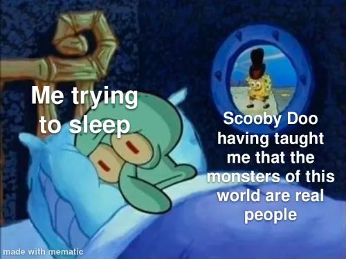 Squidward trying to sleep meme spongebob outside