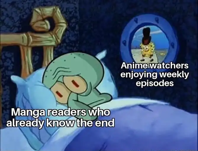 Squidward trying to sleep meme bothered by spongebob