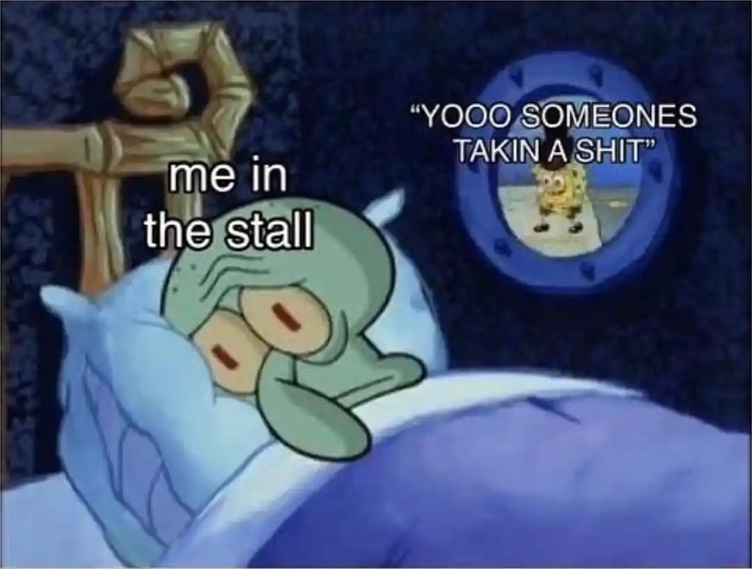 Squidward trying to sleep meme spongebob yell