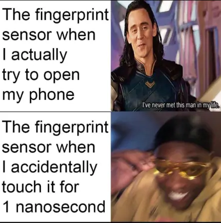 Fingerprint Sensor meme phone unlock fail