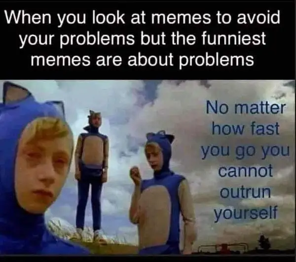Avoid problems via memes meme cannot outrun yourself