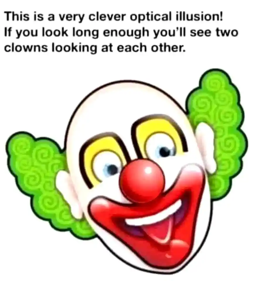Clown optical illusion meme fools you