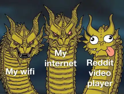 Three-headed dragon meme silly Reddit video player