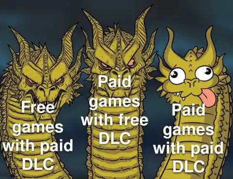 Three-headed dragon meme game DLC joke