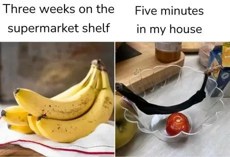 Banana Spoiling Fast meme funny relatable home