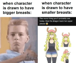 Thumbs up kid meme approves big anime chest art