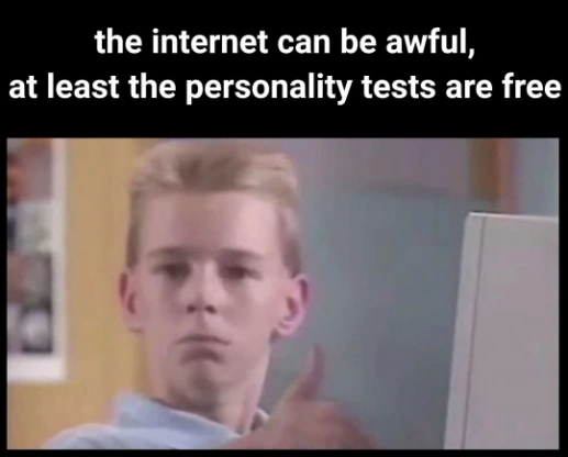 Thumbs up kid meme approves free personality tests