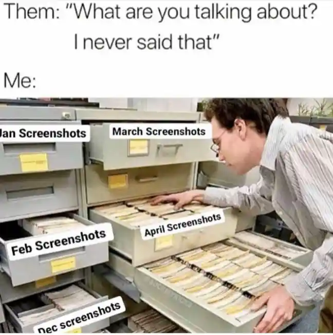 Screenshot files meme proving them wrong