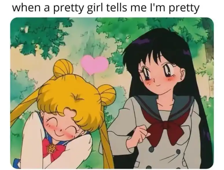 Pretty Girl Praise meme blushing happily