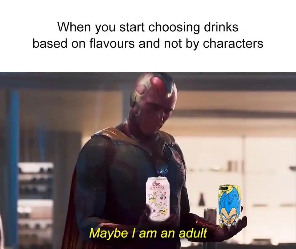 Drink taste vs character meme feel adult