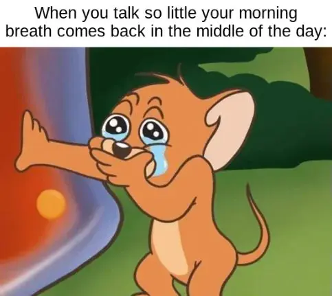 Jerry meme crying over morning breath