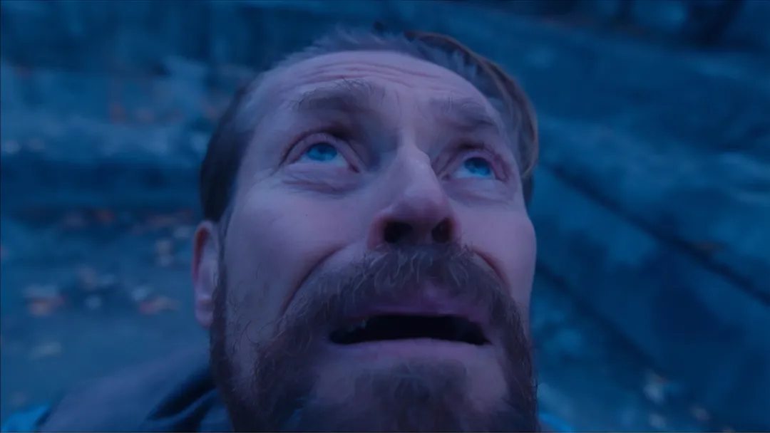 Willem dafoe looking up meme template