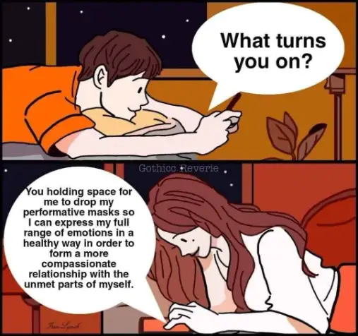 What Turns You On meme, soft couple chat vibe